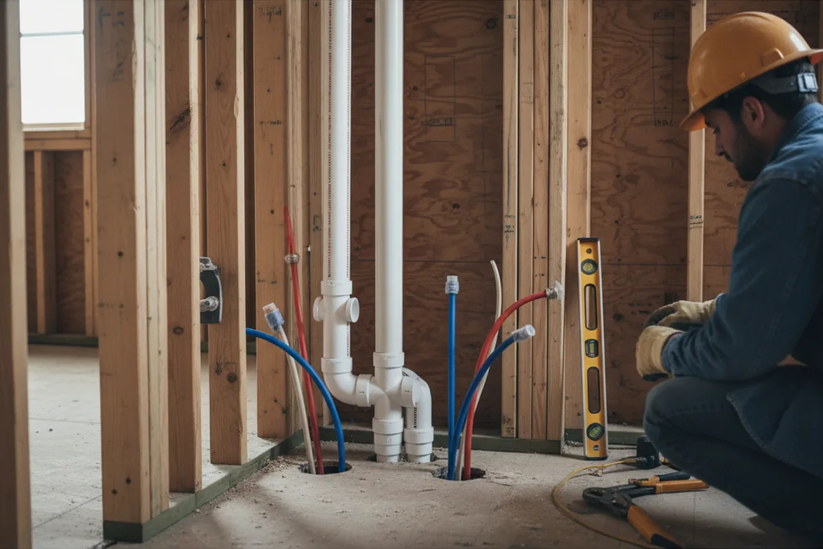 Drain and supply rough-in during Garbage Disposal Repair in Sandborn